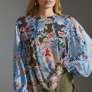 Anthropologie Bl-nk Miranda Peasant Blouse - SKy